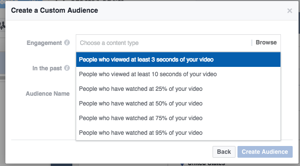 video view retargeting audience facebook