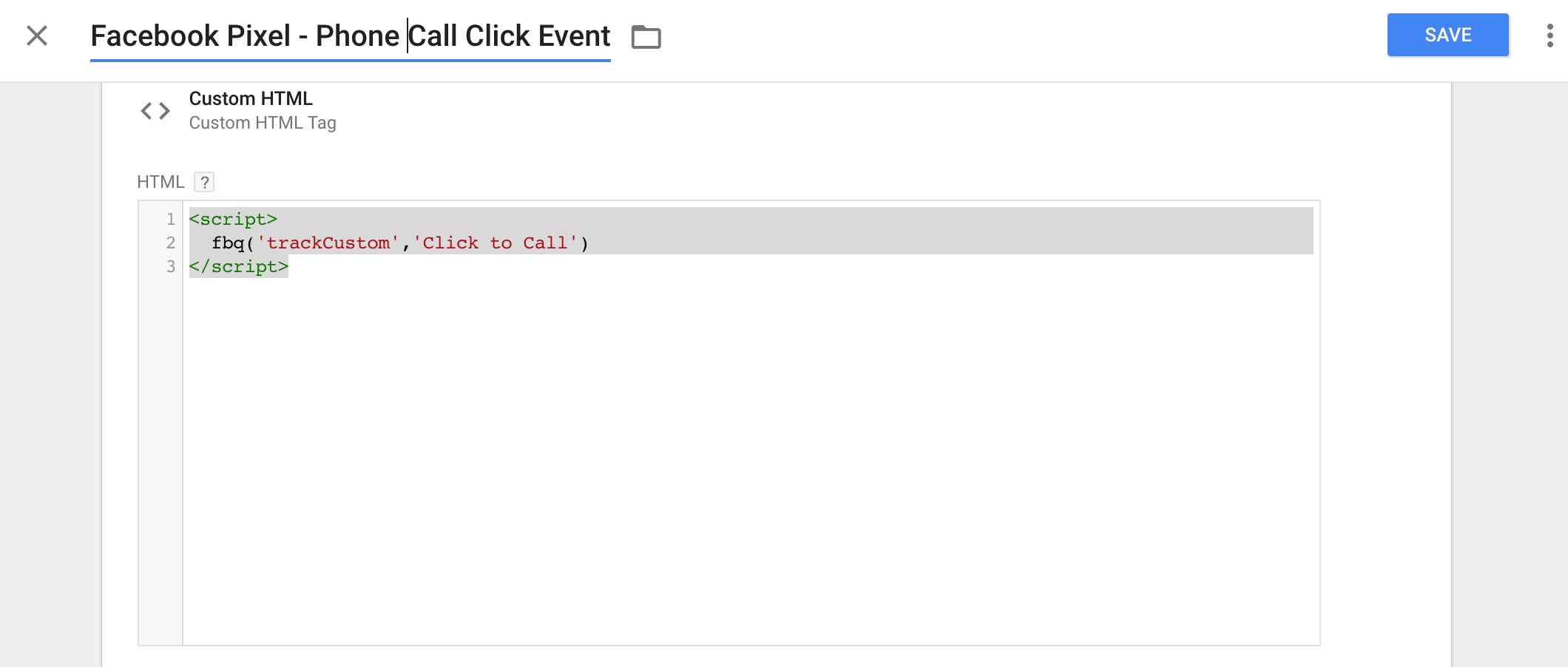Implementing Facebook Events in GTM