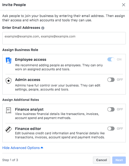 Assigning Staff Roles in Facebook Business Manager